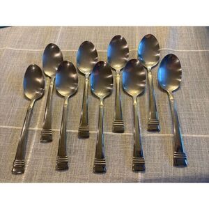 Wallace ZENITH Glossy 18/10 Stainless Flatware -- Set of 9 Oval Soup Spoons